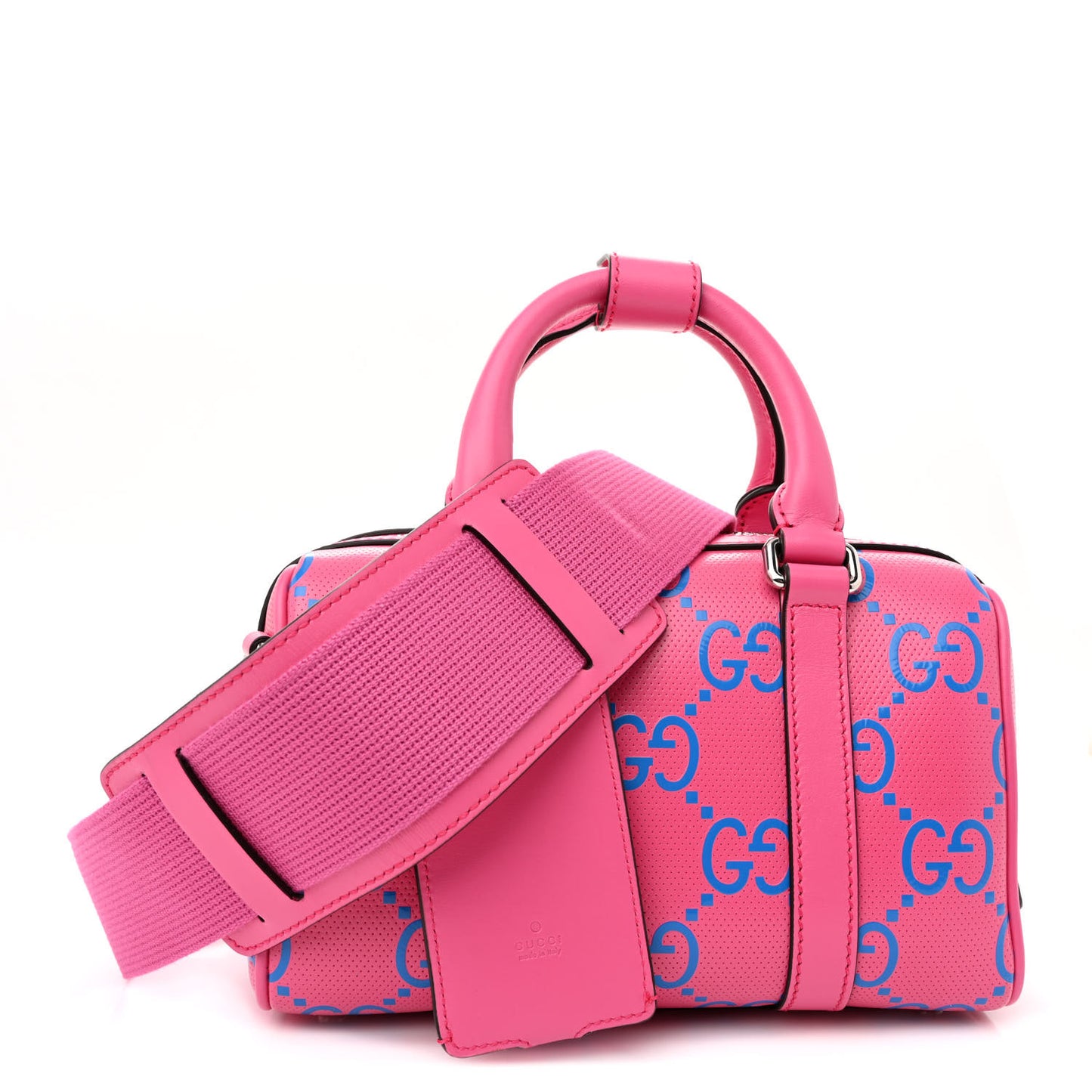 Calfskin GG Tennis Bi-Color Embossed Mini Duffle Bag Modern Fucsia Modern Blue