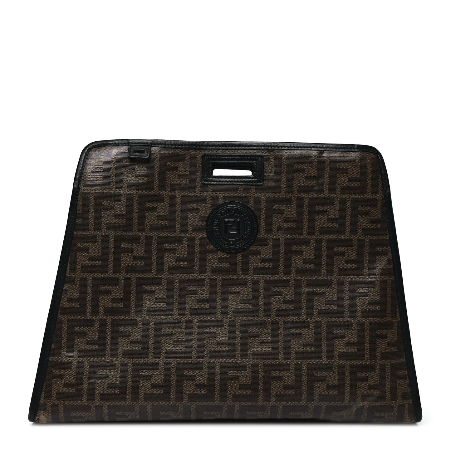 Glazed Fabric Vitello Century FF 1974 Stamp Patch Medium Peekaboo Defender Cover Mogano Panna Black