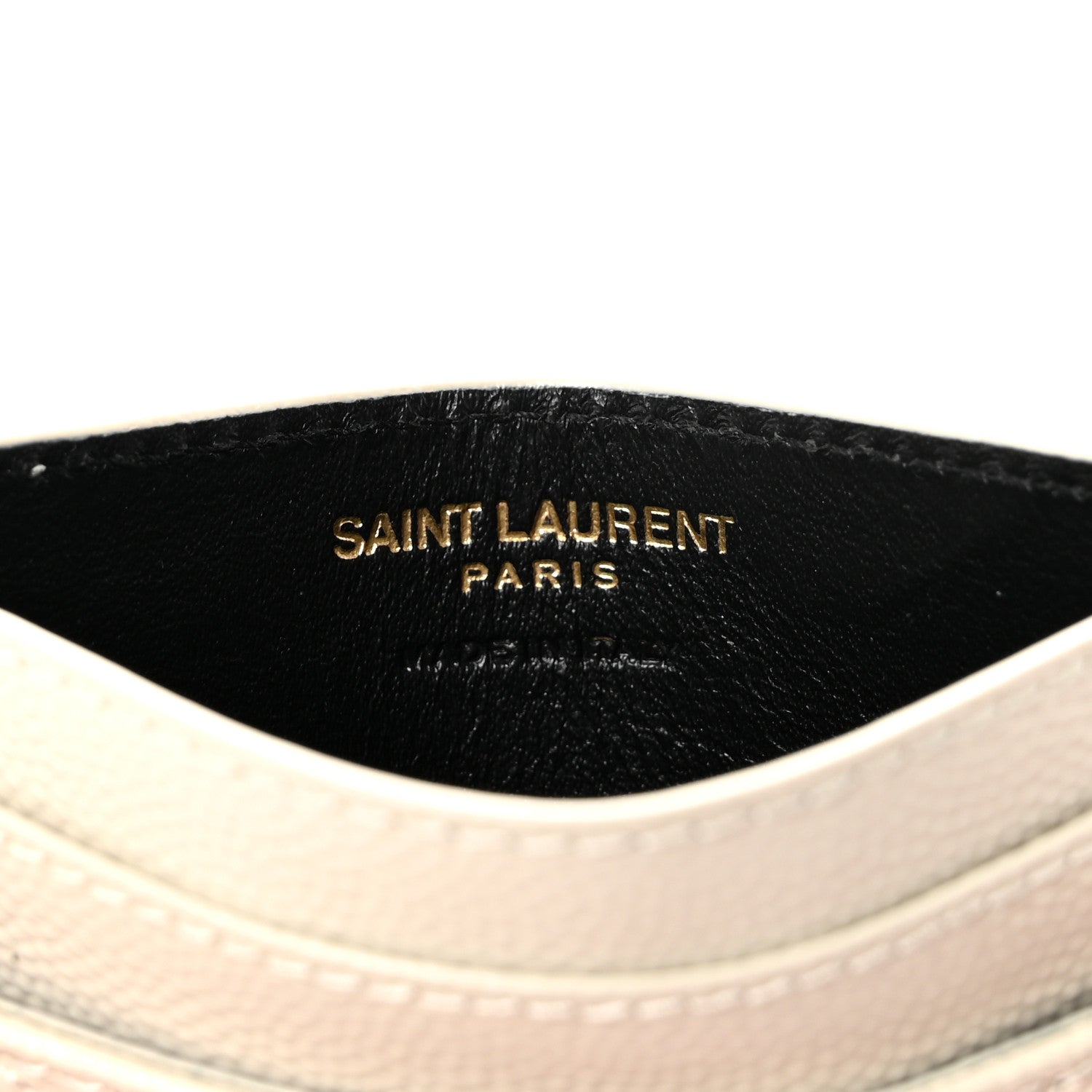 Saint Laurent Grain De Poudre Matelasse Chevron Monogram Credit Card Case Crema Soft 6 of 6
