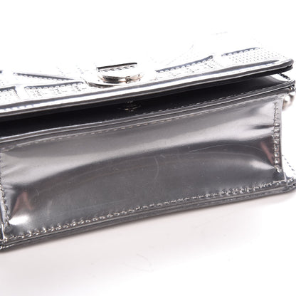 Christian Dior Metallic Patent Micro-Cannage Baby Diorama Flap Bag Silver 8 of 10