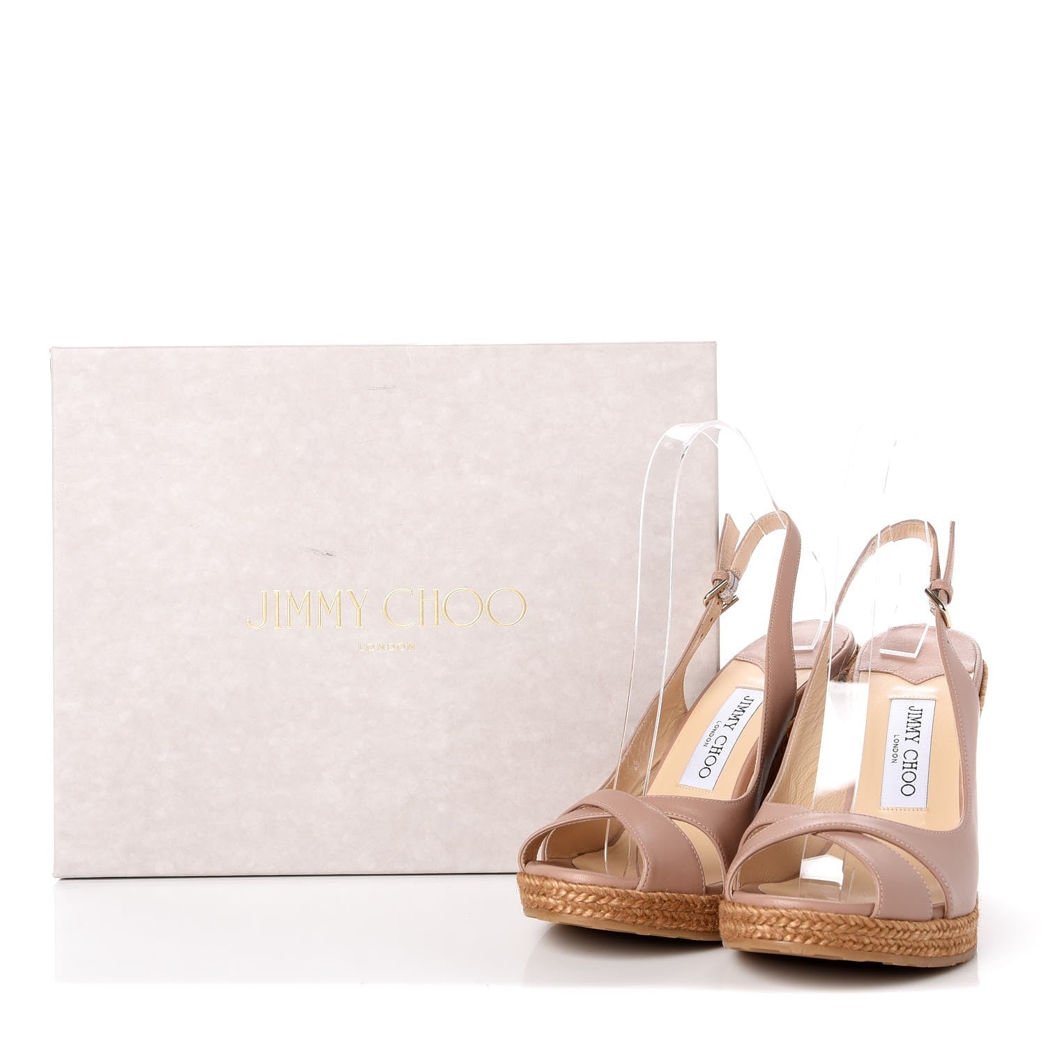 Jimmy Choo Nappa Cork Braided Amely 105 Wedge Sandals 38 Ballet Pink 10 of 10