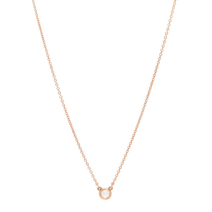 Tiffany 18K Rose Gold Diamond .10ct Elsa Peretti Diamonds by the Yard Pendant Necklace 1 of 5