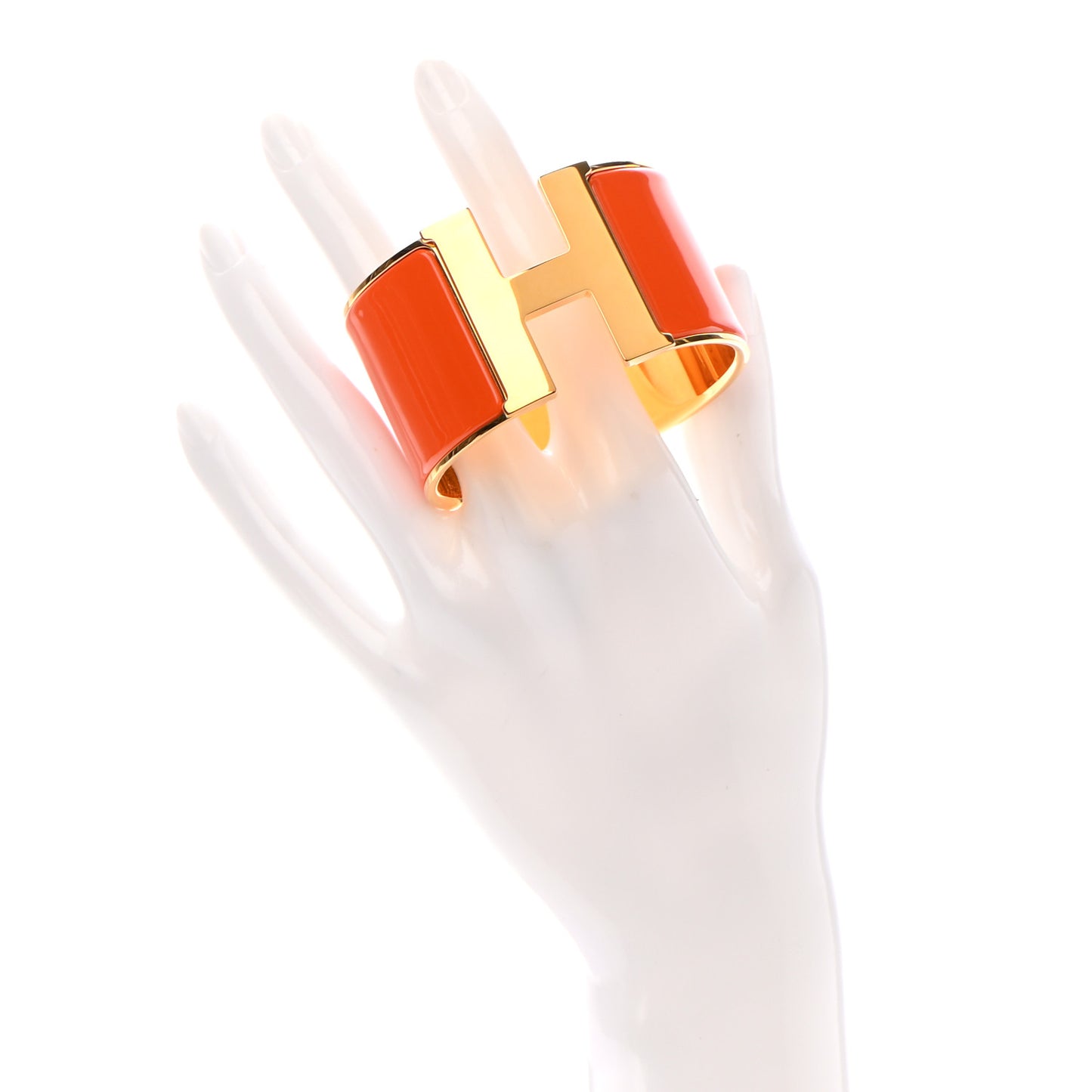 Enamel Extra Wide Clic Clac H Bracelet PM Orange