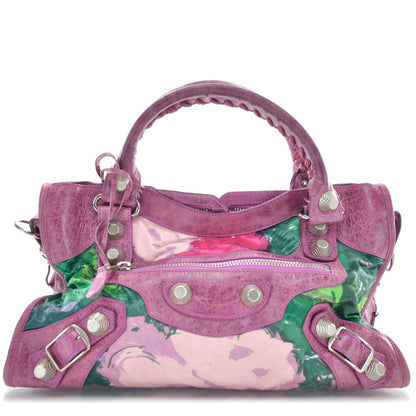 Balenciaga Agneau Canvas Floral Giant 21 Silver Hardware City Magenta 1 of 12