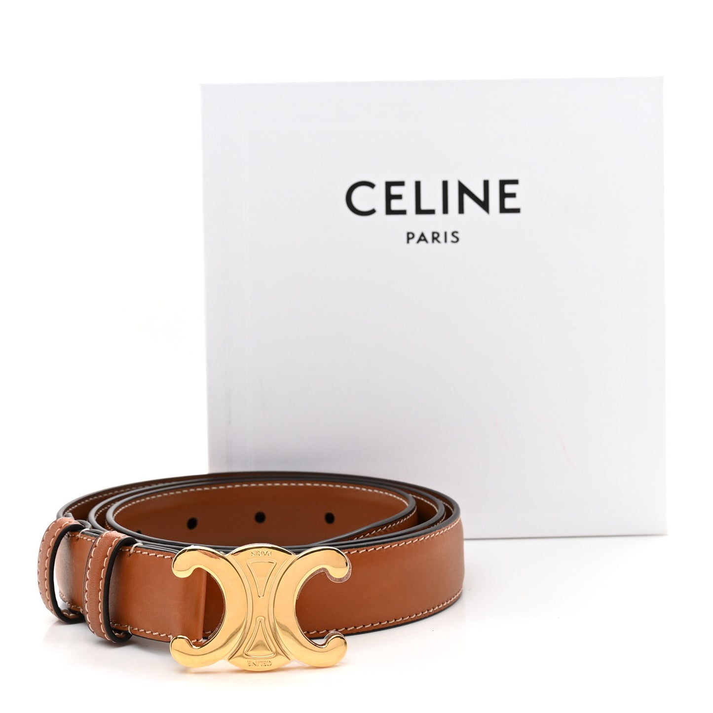 Natural Calfskin Medium 25mm Triomphe Belt 90 36 Tan