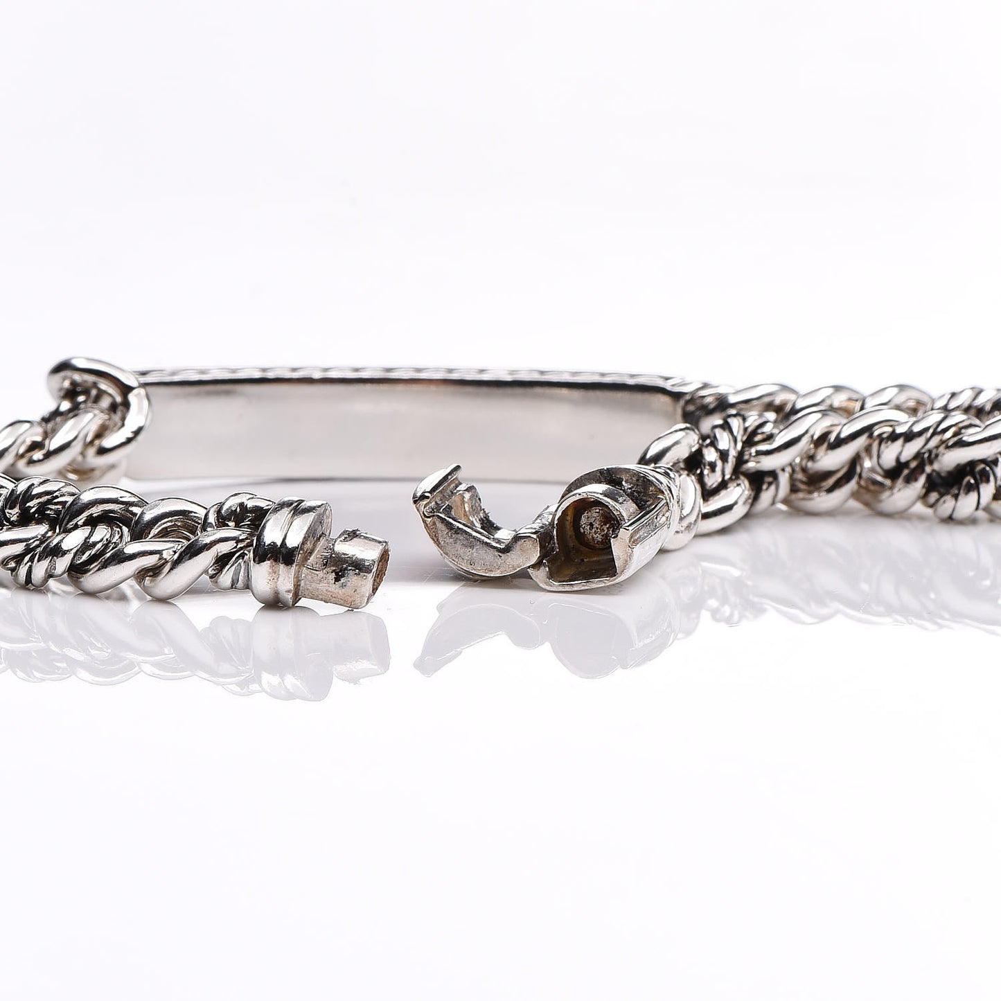 Sterling Silver Black Diamond 6mm Petite ID Bracelet
