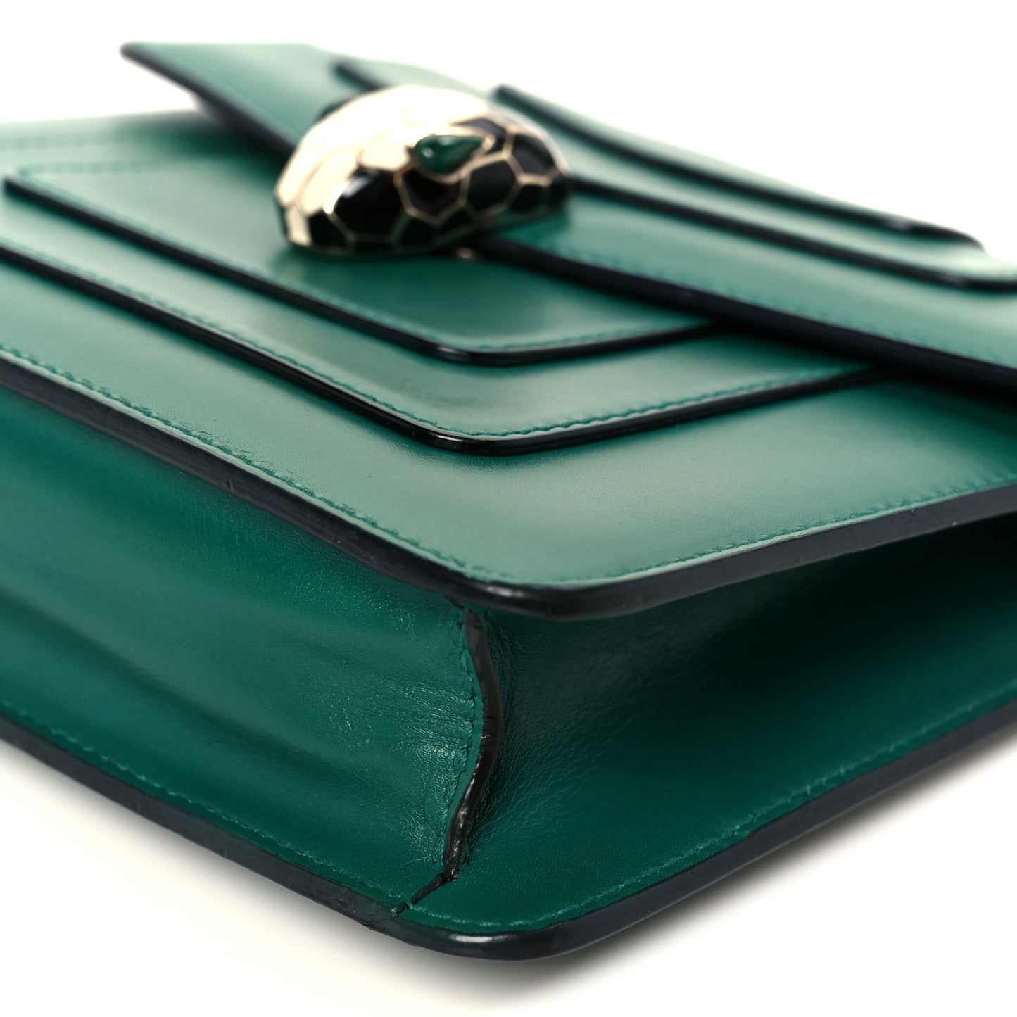 Calfskin Small Serpenti Forever Snake Strap Crossbody Bag Emerald Green