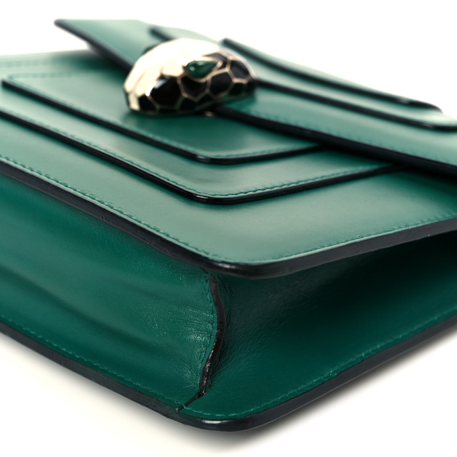 Bulgari Calfskin Small Serpenti Forever Snake Strap Crossbody Bag Emerald Green 12 of 12