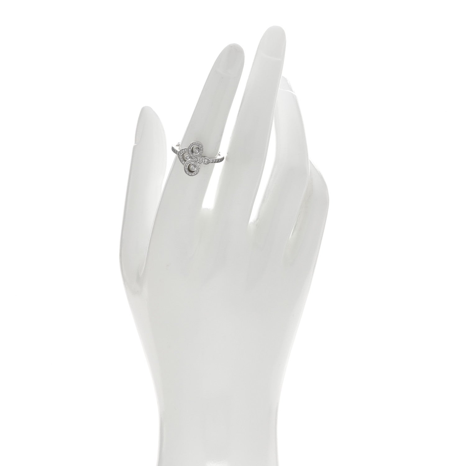 Tiffany Platinum Diamond Fleur De Lis Ring 52 6 2 of 5