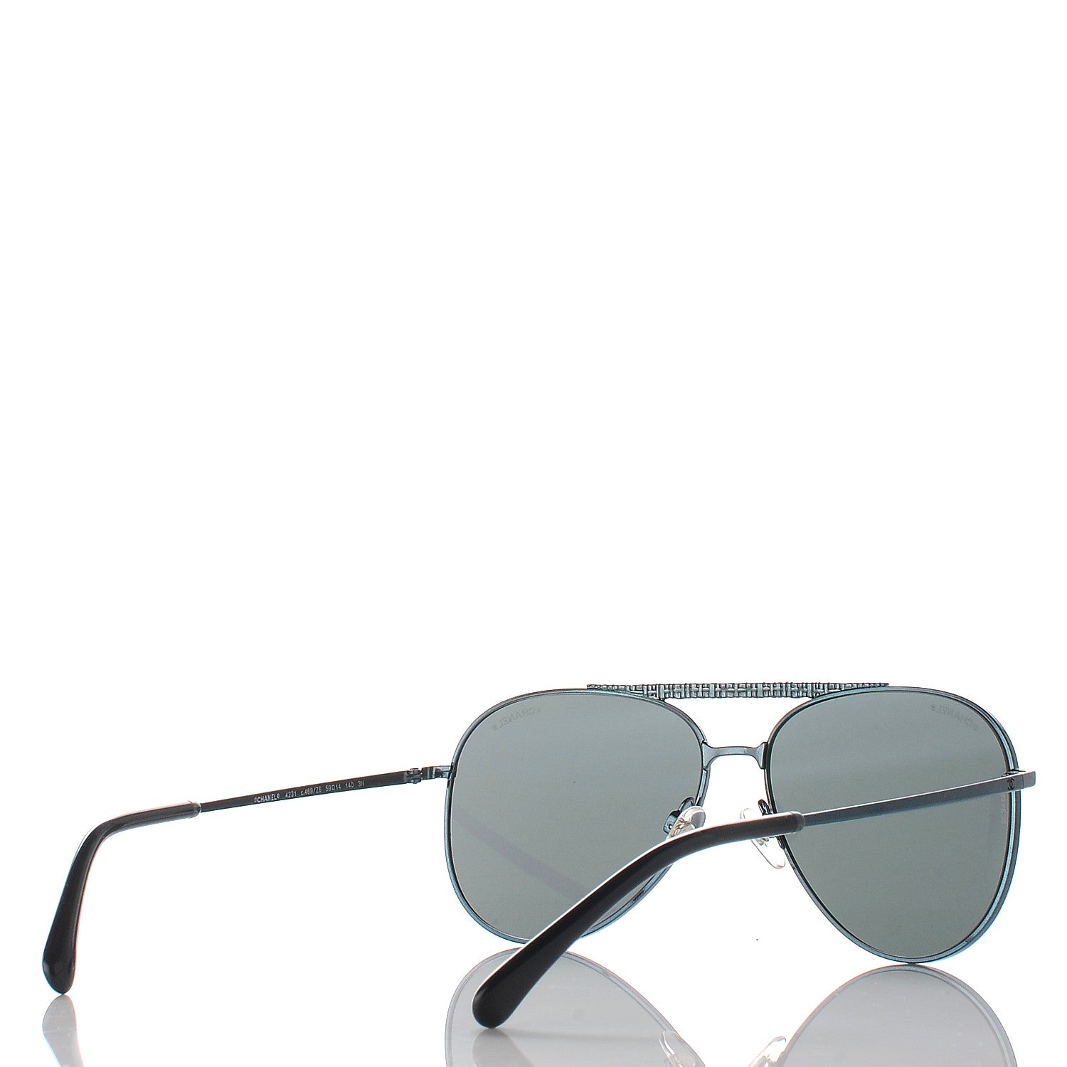 Chanel Aviator Metallic Pilot Sunglasses 4231 Dark Blue 3 of 9