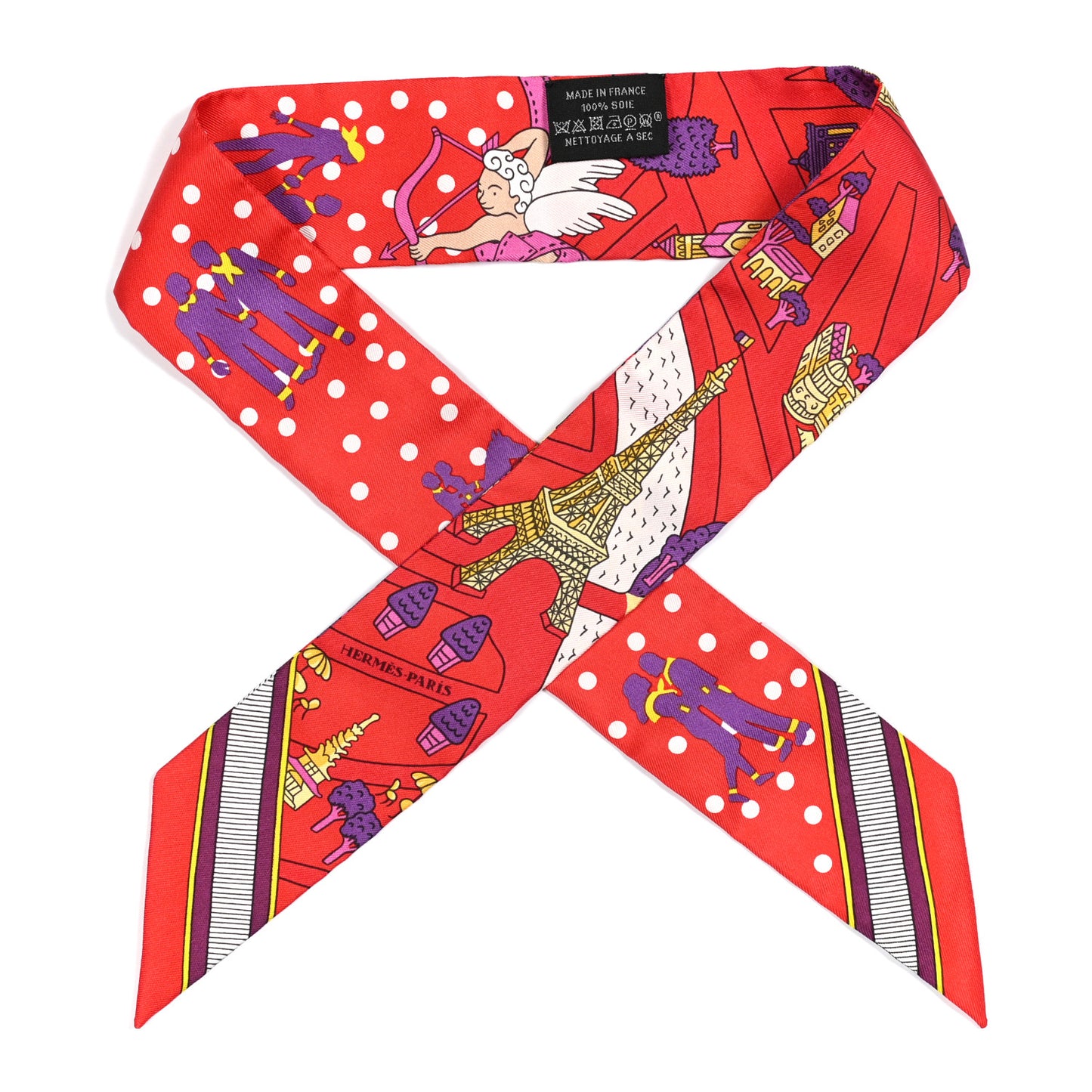 Silk Les Nouveaux Amoureux de Paris Twilly Rouge Violet Creme