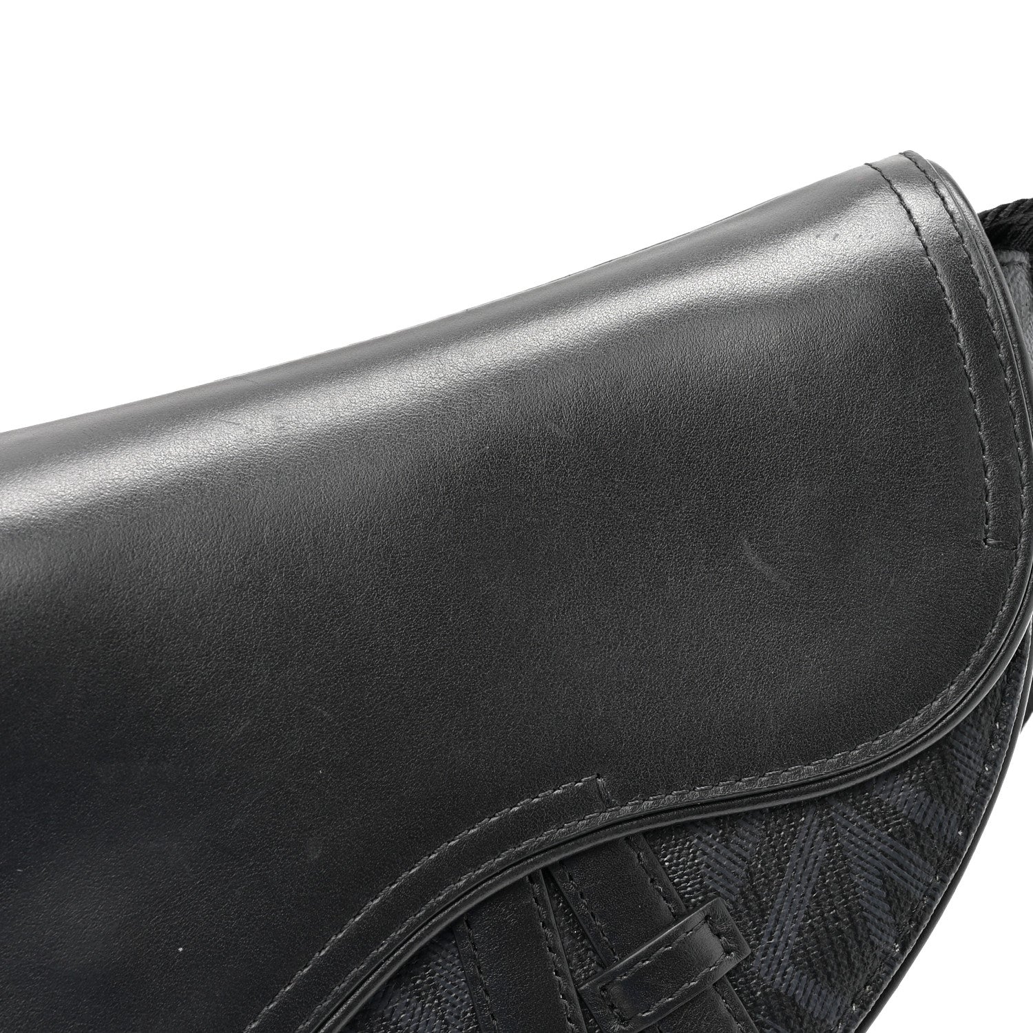 Christian Dior Coated Canvas CD Diamond Printed Mens Mini Saddle Bag Black 12 of 13