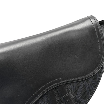 Christian Dior Coated Canvas CD Diamond Printed Mens Mini Saddle Bag Black 12 of 13