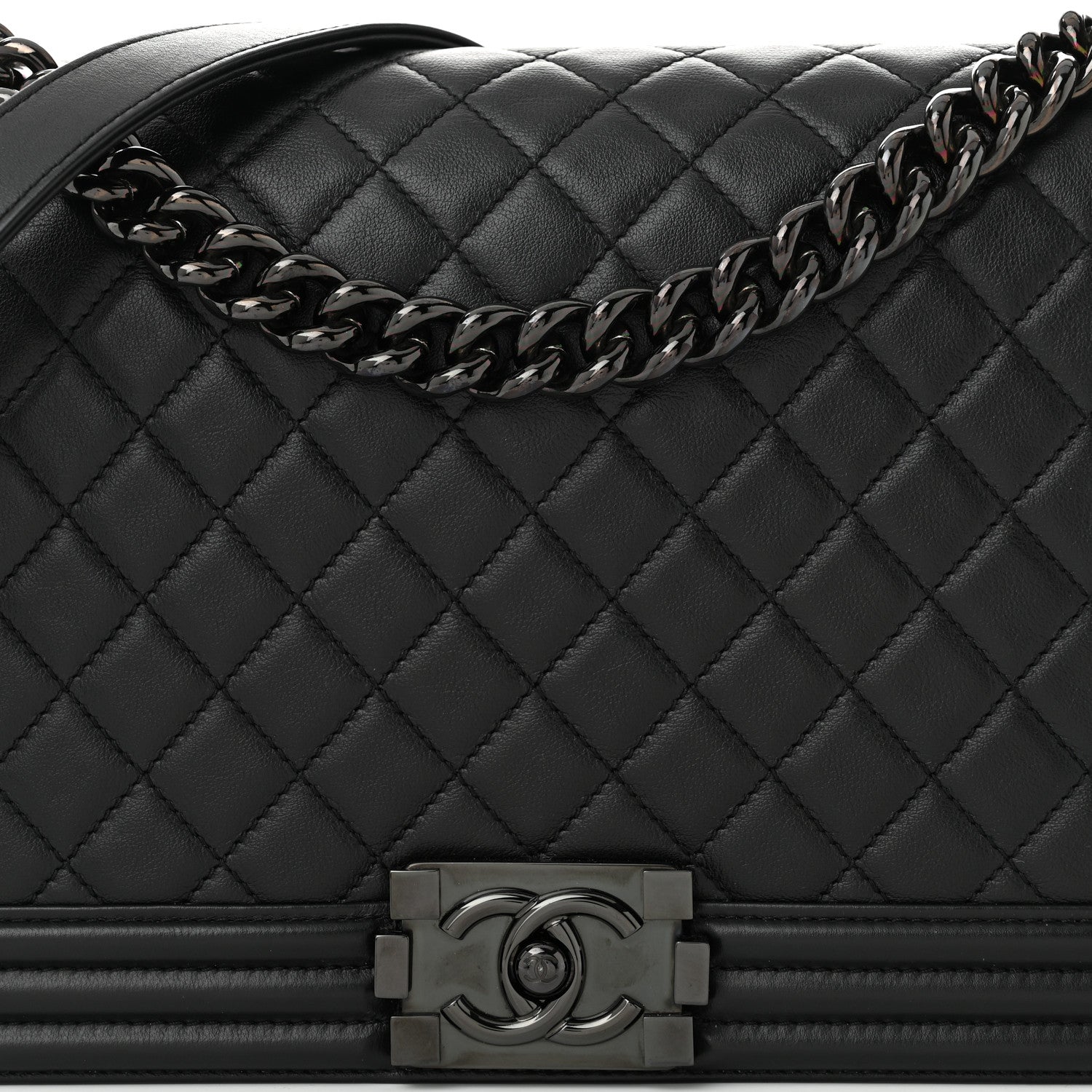 Chanel Calfskin Quilted New Medium Boy Flap So Black 8 of 11