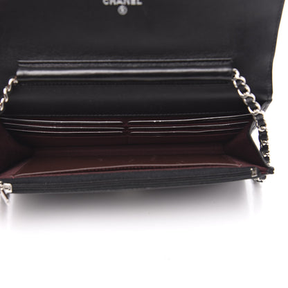 Chanel Lambskin Quilted Wallet On Chain WOC Black 5 of 11