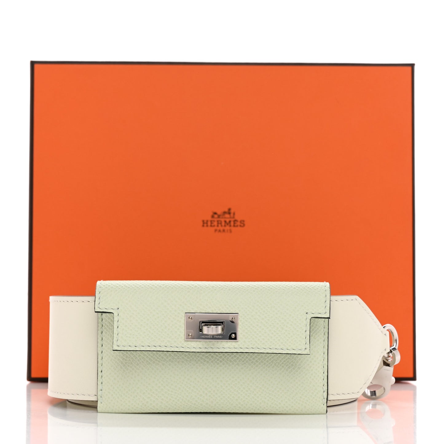Swift Epsom Pocket Kelly Shoulder Strap Vert Fizz Mushroom