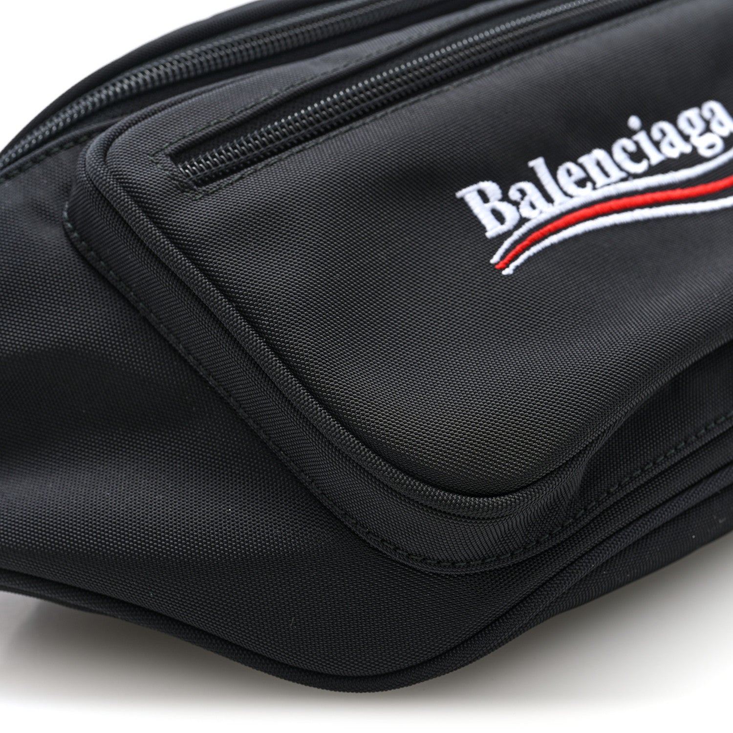 Balenciaga Casual Nylon Political Logo Explorer Beltpack Black White 8 of 9