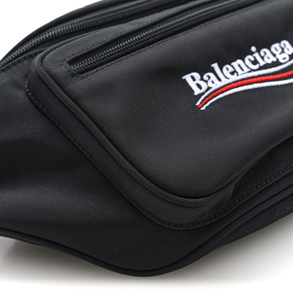 Balenciaga Casual Nylon Political Logo Explorer Beltpack Black White 8 of 9