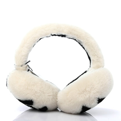 Chanel Shearling CC Bi-Color Ear Muffs White Black 2 of 4