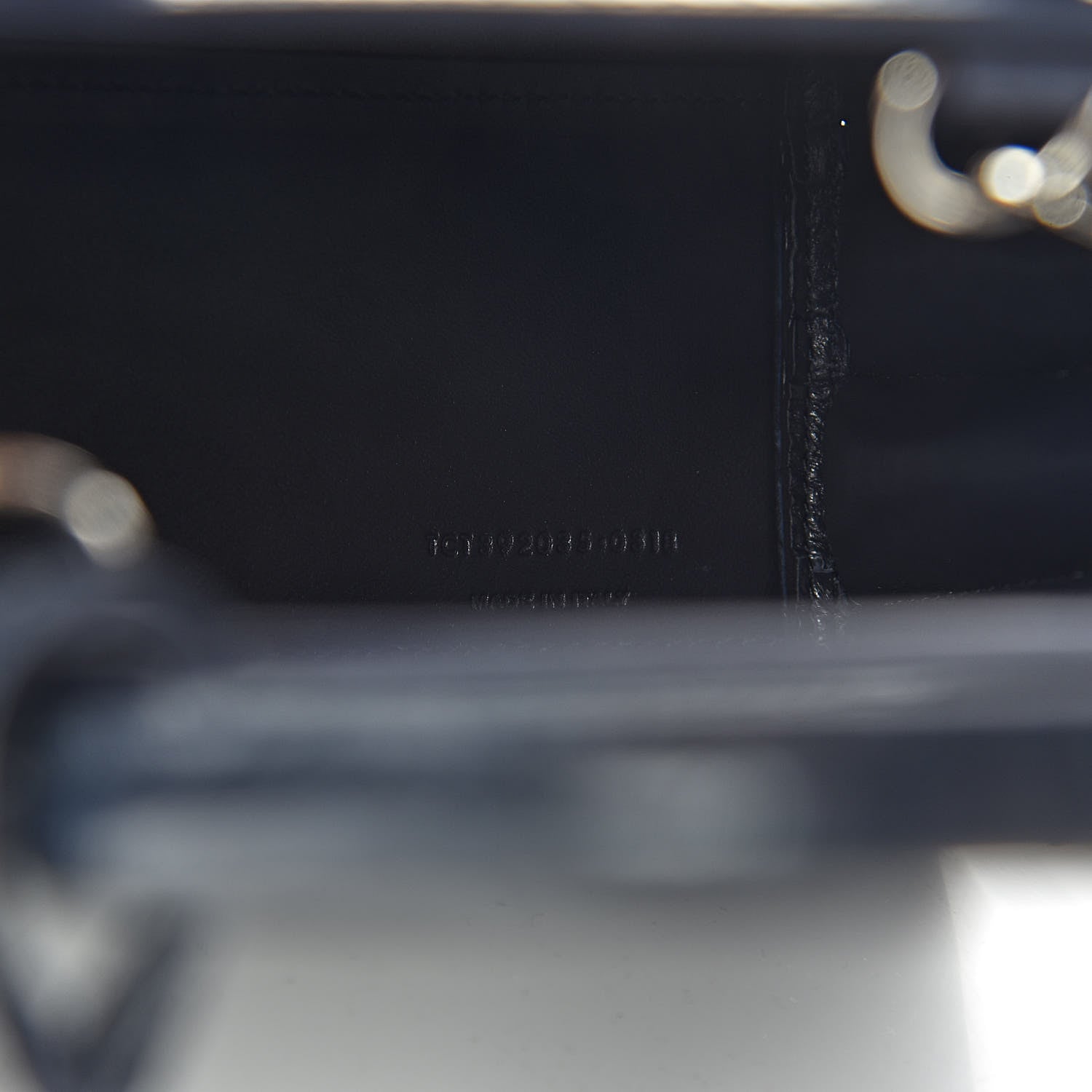 Saint Laurent Calfskin Crocodile Embossed Nano Sac De Jour Navy 7 of 11