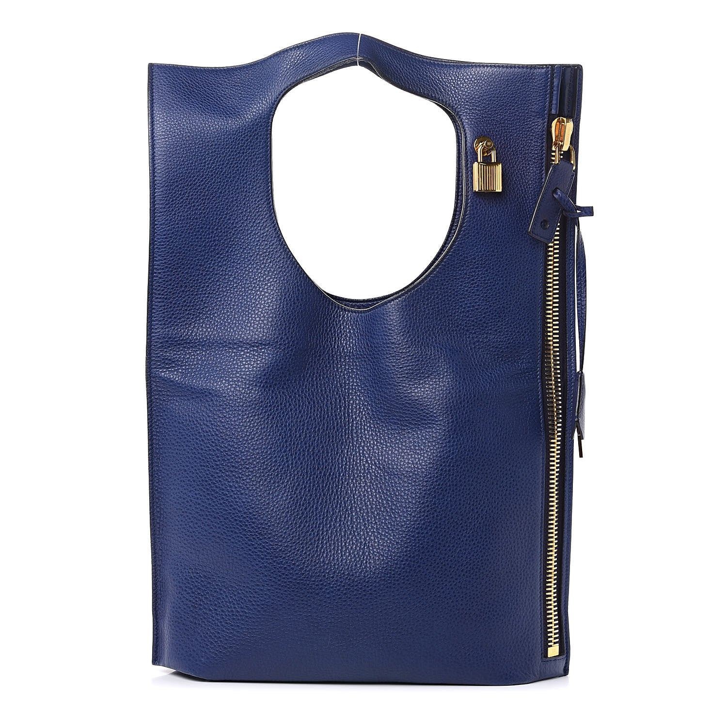 Tom Ford Calfskin Large Alix Padlock Zip Shoulder Bag Cobalt 1 of 11
