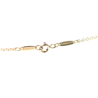 Tiffany 18K Yellow Gold Diamond 22mm Elsa Peretti Open Heart Pendant Necklace 4 of 6