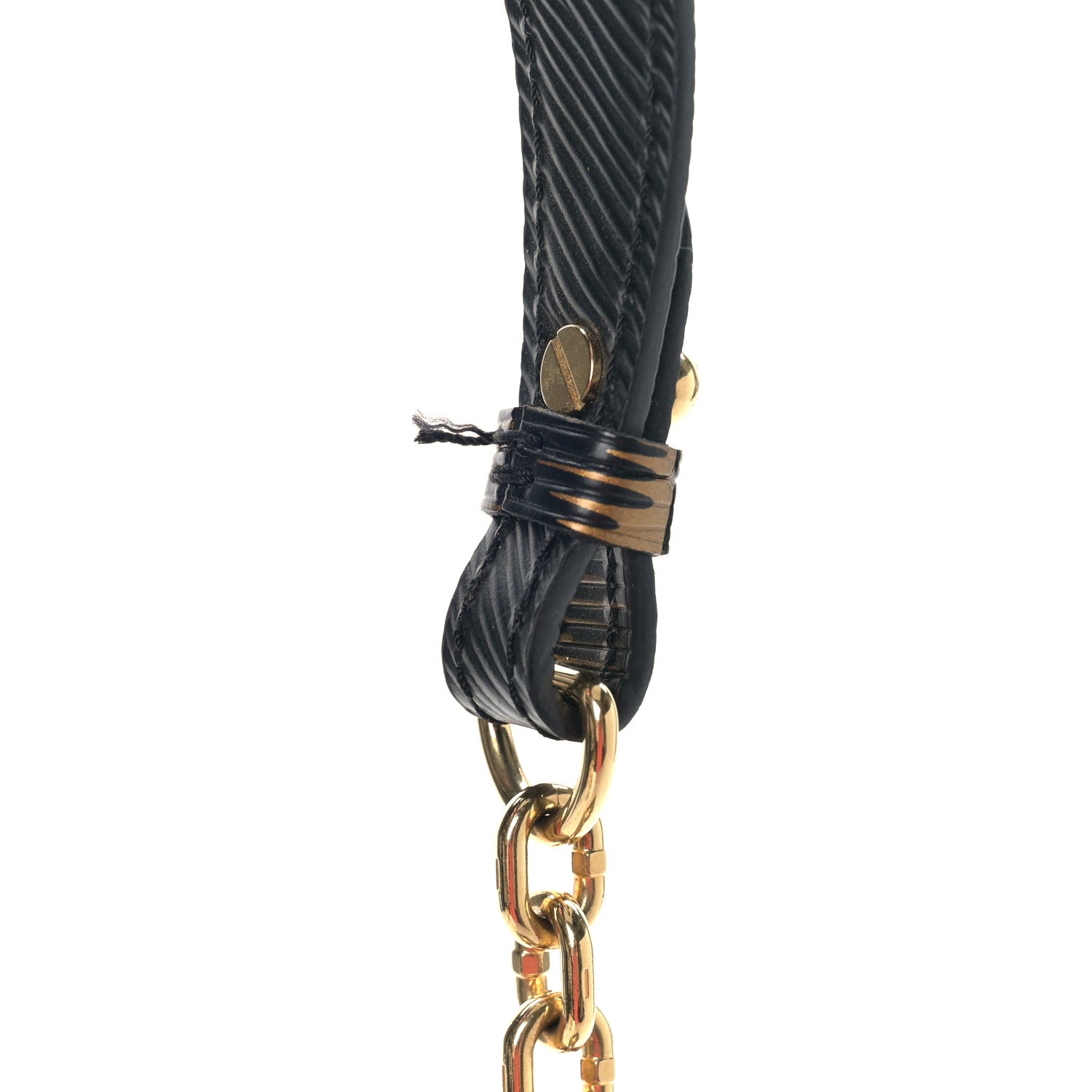 Louis Vuitton Epi Printed Twist Shoulder Bag PM Black Gold 10 of 10