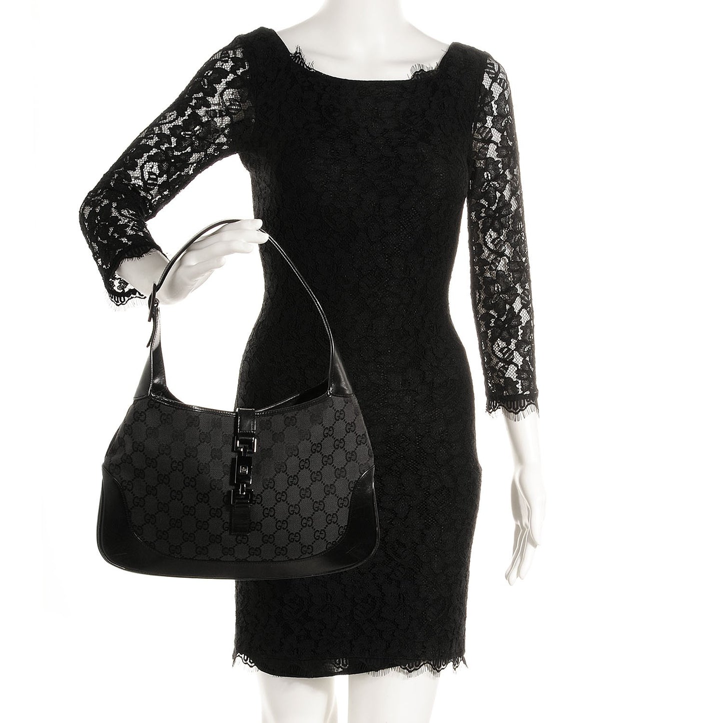 Monogram Small Jackie O Hobo Black