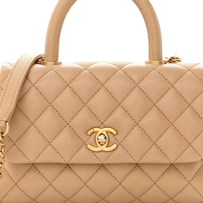 Chanel Caviar Quilted Mini Coco Handle Flap Beige 8 of 11