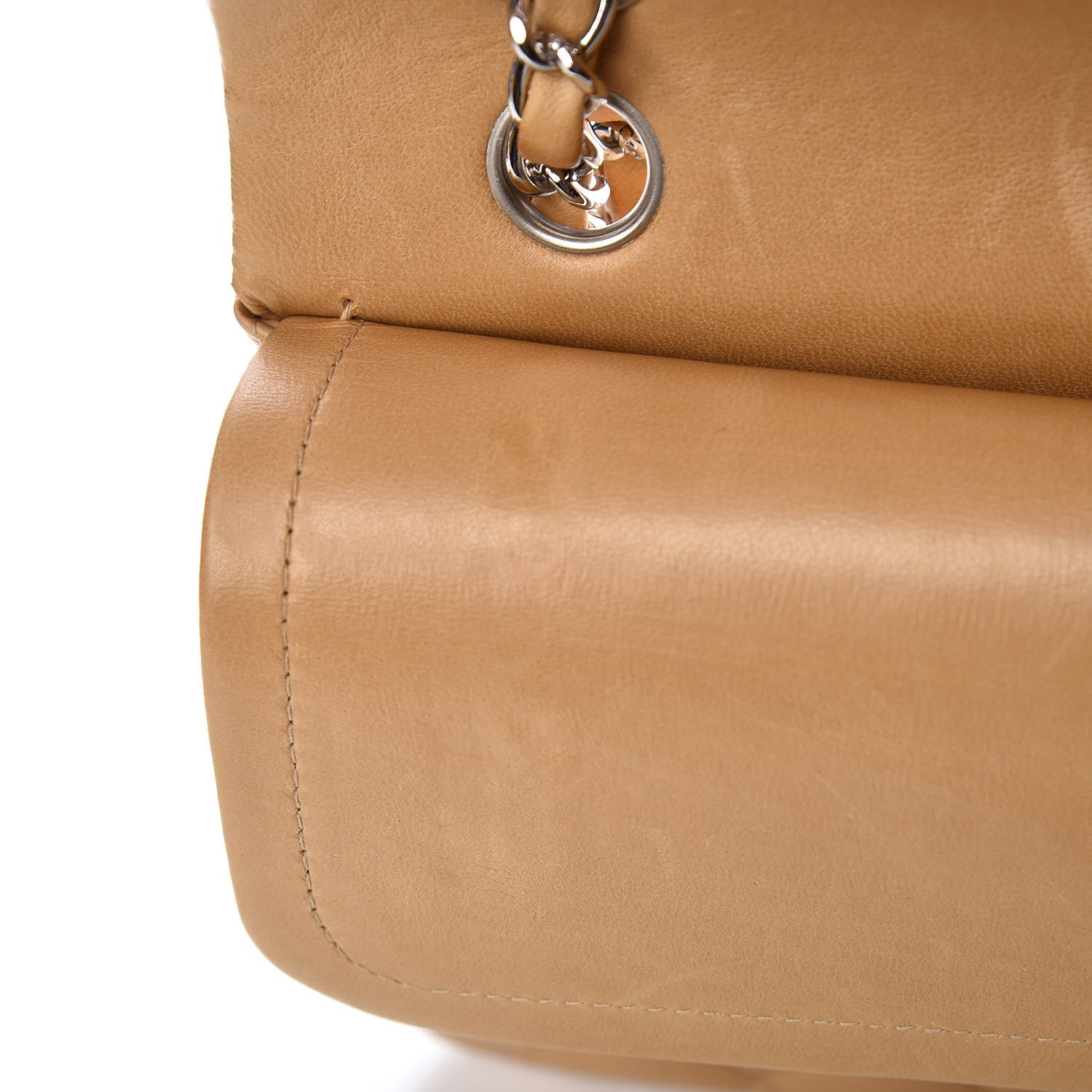 Chanel Lambskin Quilted Medium Double Flap Beige 16 of 16