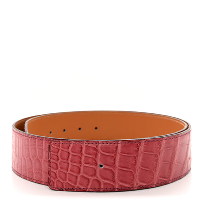 Hermes Alligator 42mm Belt Strap 85 Rose Scheherazade 1 of 8