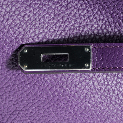 Hermes Taurillon Clemence Birkin 35 Ultraviolet 9 of 10