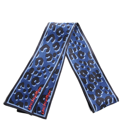 Louis Vuitton Silk Leopard Bandeau Blue 1 of 5