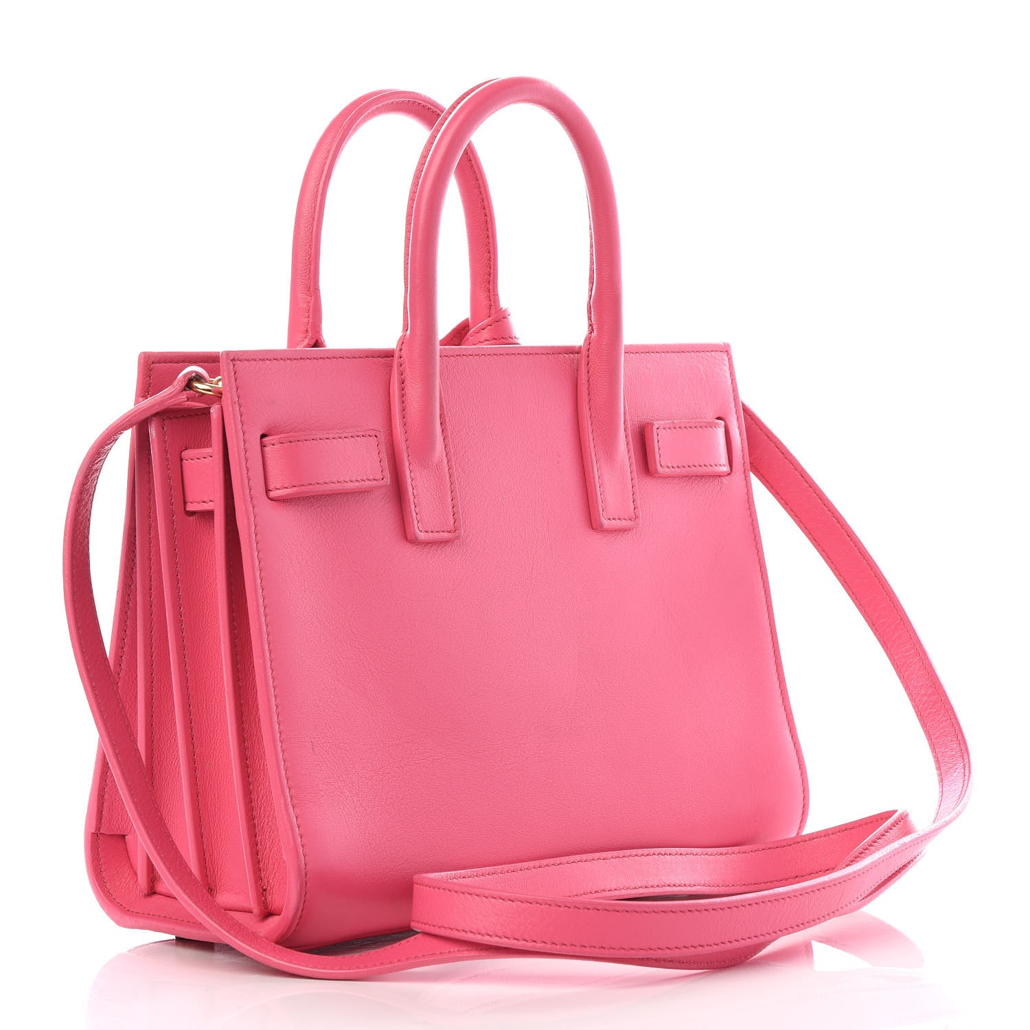 Saint Laurent Calfskin Nano Sac De Jour Lipstick Fuchsia 2 of 8