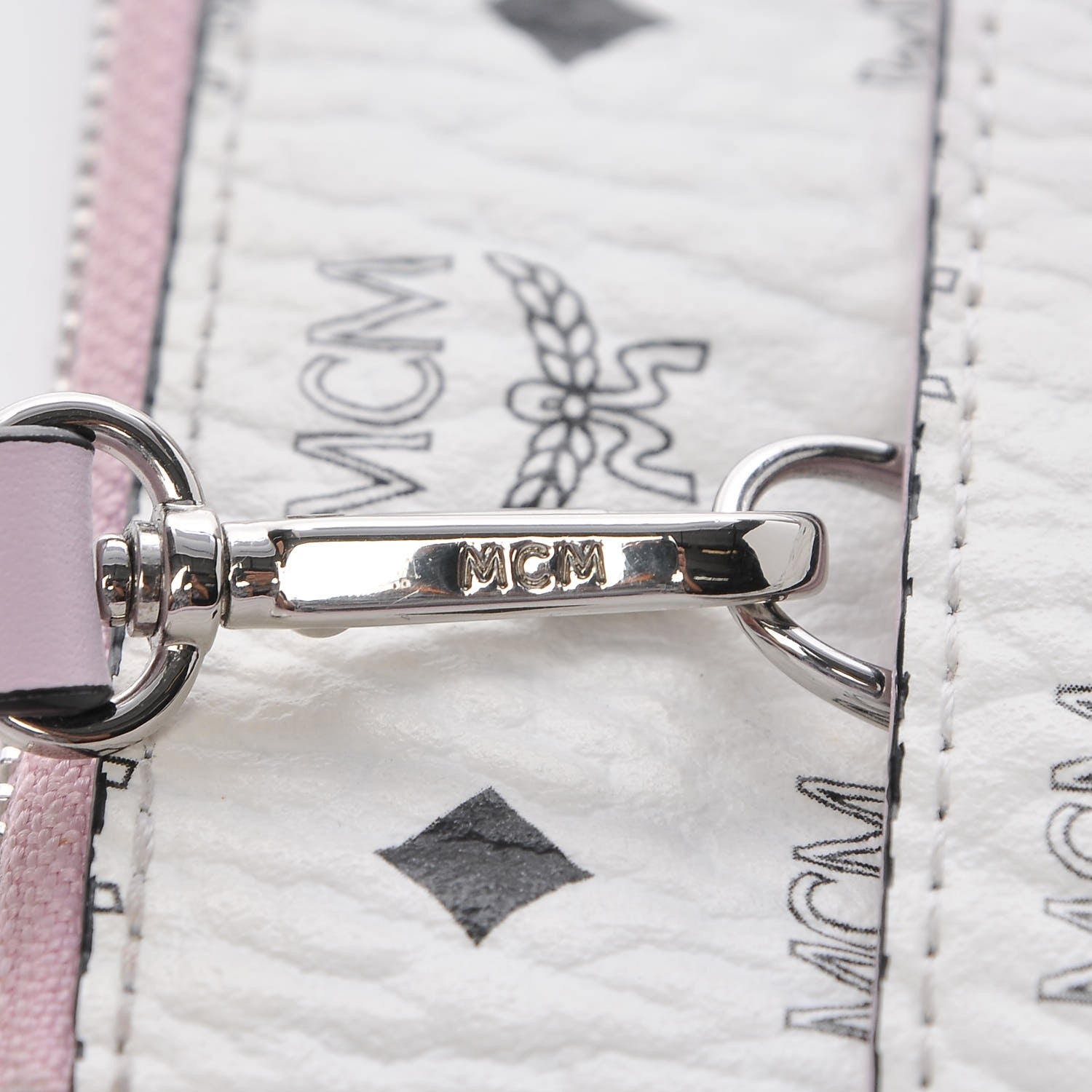 MCM Visetos Medium Punk Rabbit Crossbody Pouch White 12 of 13