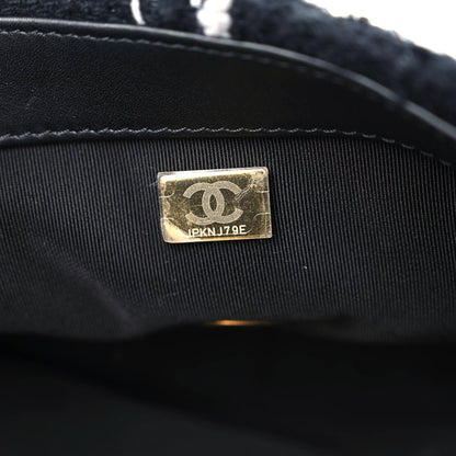 Chanel Tweed Quilted Medium Chanel 19 Flap Black White 8 of 8