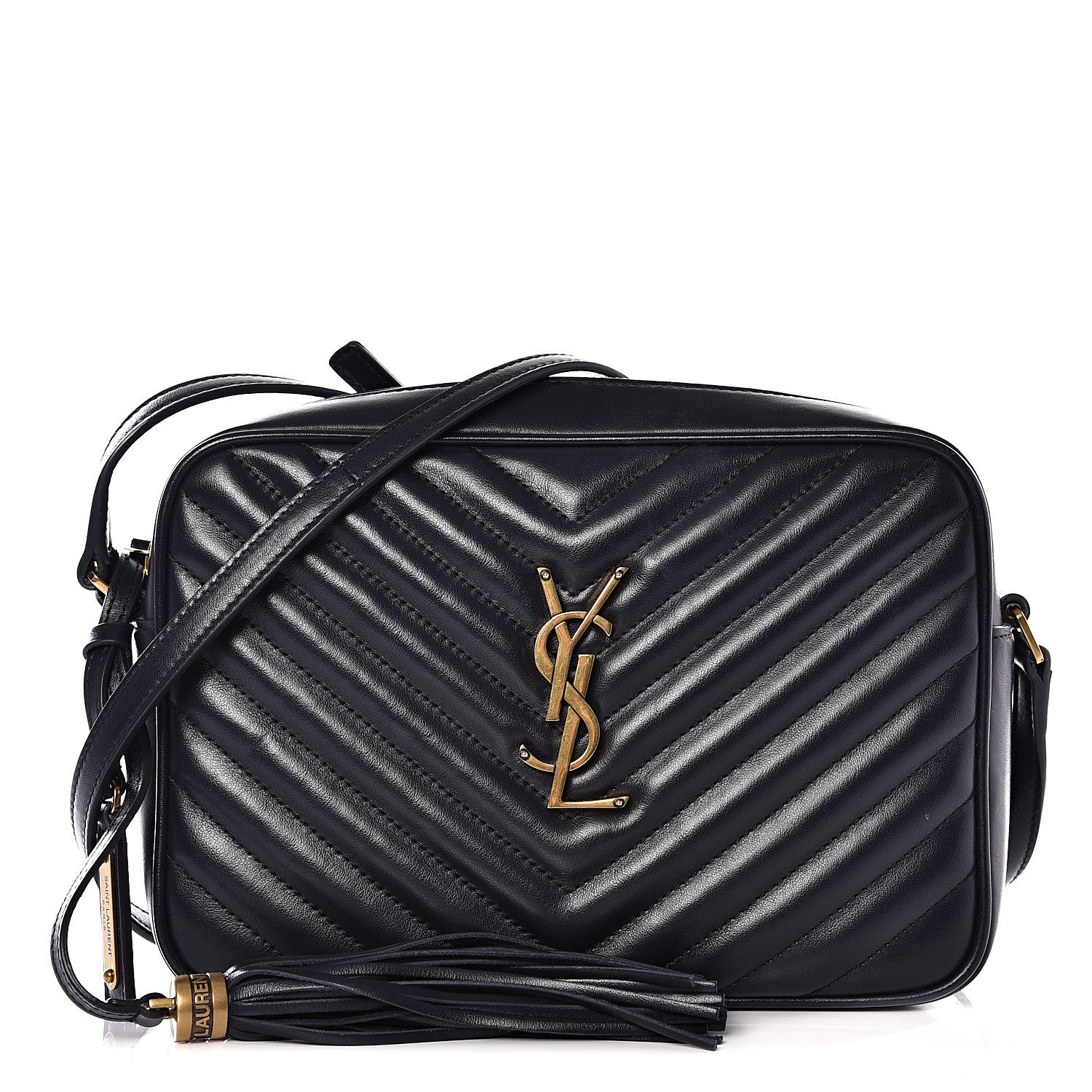 Saint Laurent Calfskin Matelasse Monogram Lou Camera Bag Navy 1 of 8