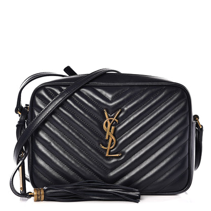 Saint Laurent Calfskin Matelasse Monogram Lou Camera Bag Navy 1 of 8