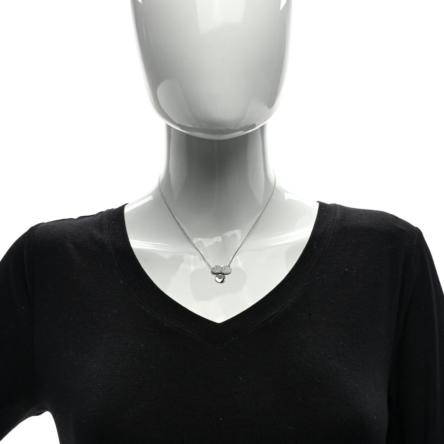 Platinum Diamond Paper Flowers Pendant Necklace