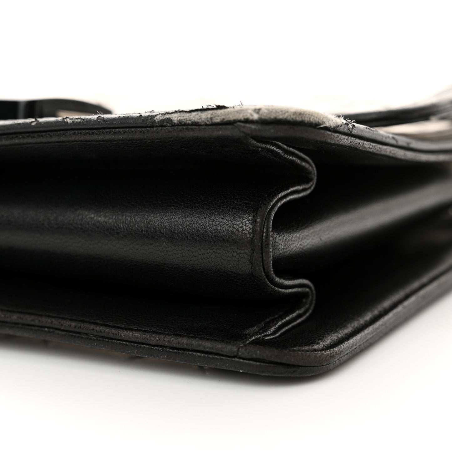 PVC Lambskin Quilted Beauty Lock Flap Black