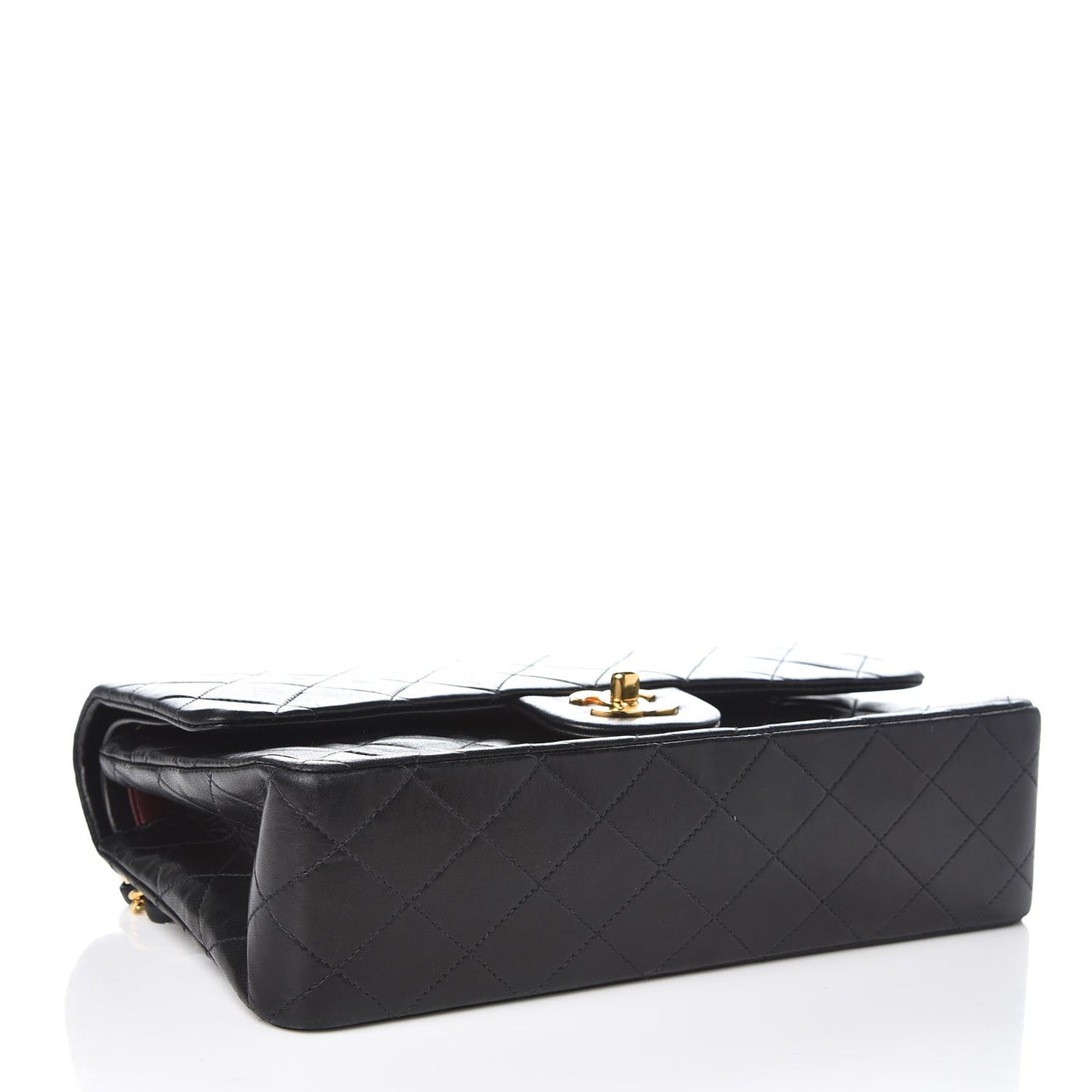 Lambskin Quilted Medium Double Flap Black
