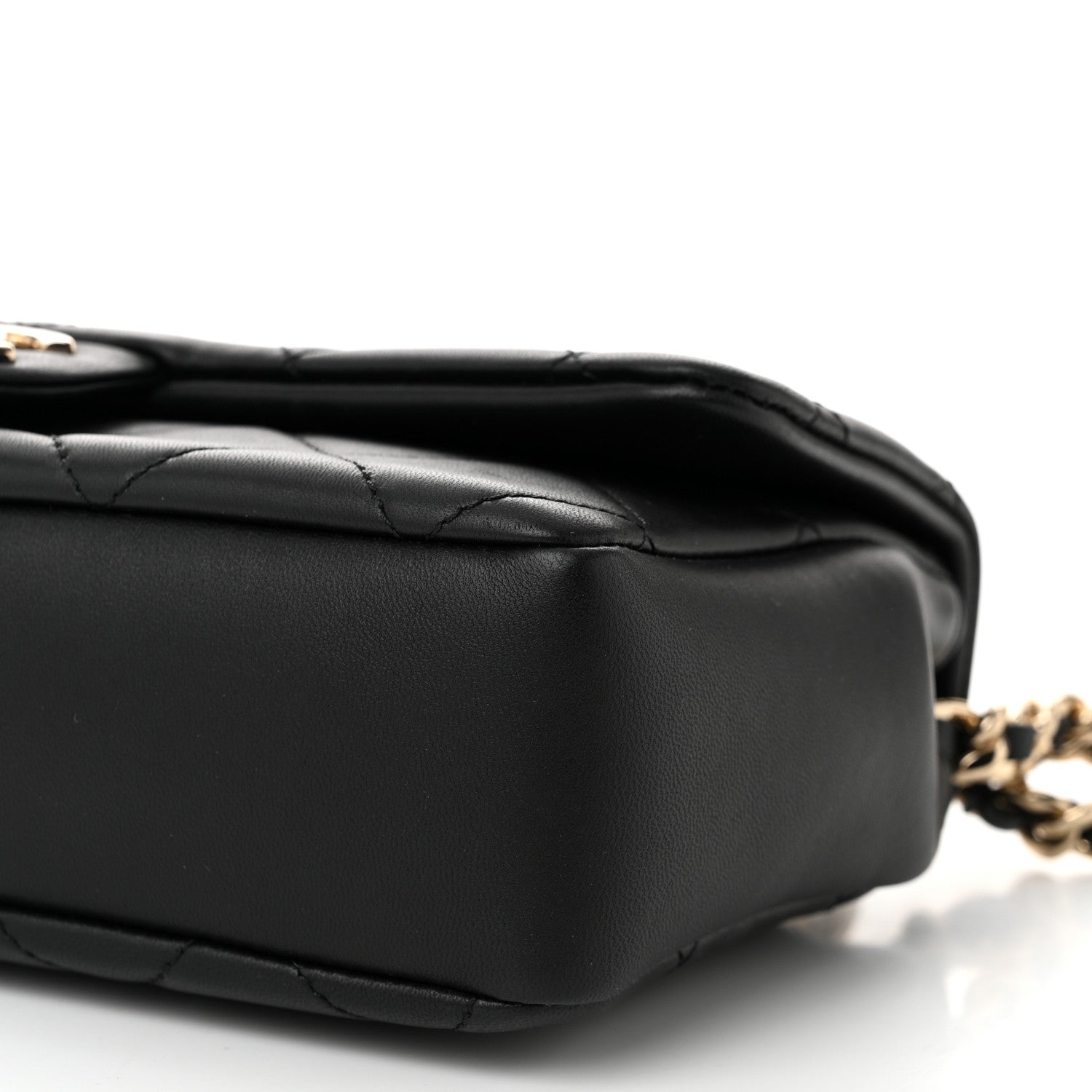 Chanel Lambskin Quilted Resin Bi-Color Chain Flap Bag Black 10 of 11