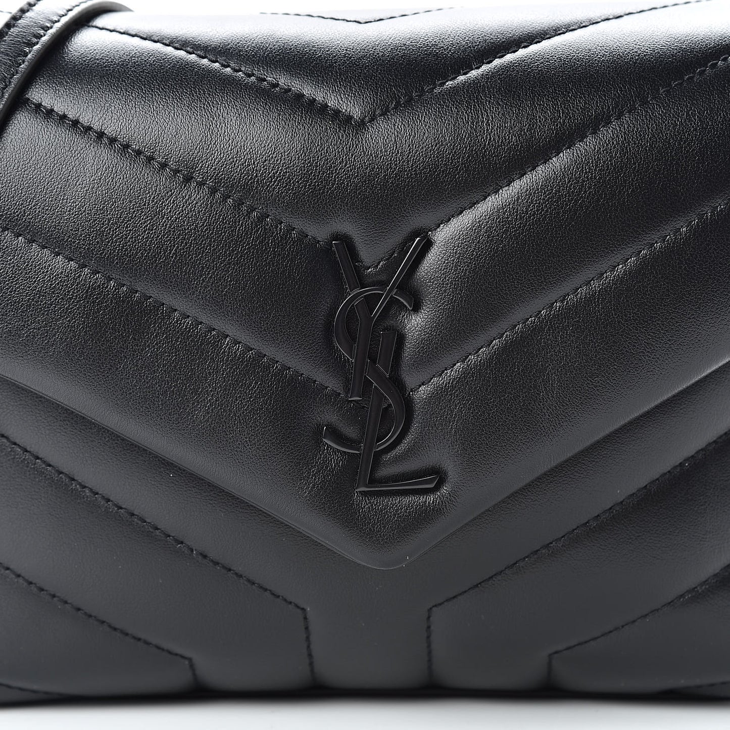 Calfskin Y Quilted Monogram Toy Loulou Crossbody Bag Black