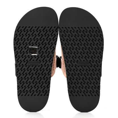 Hermes Suede Goatskin Womens Chypre Sandals 37 Rose Perle Black 5 of 9