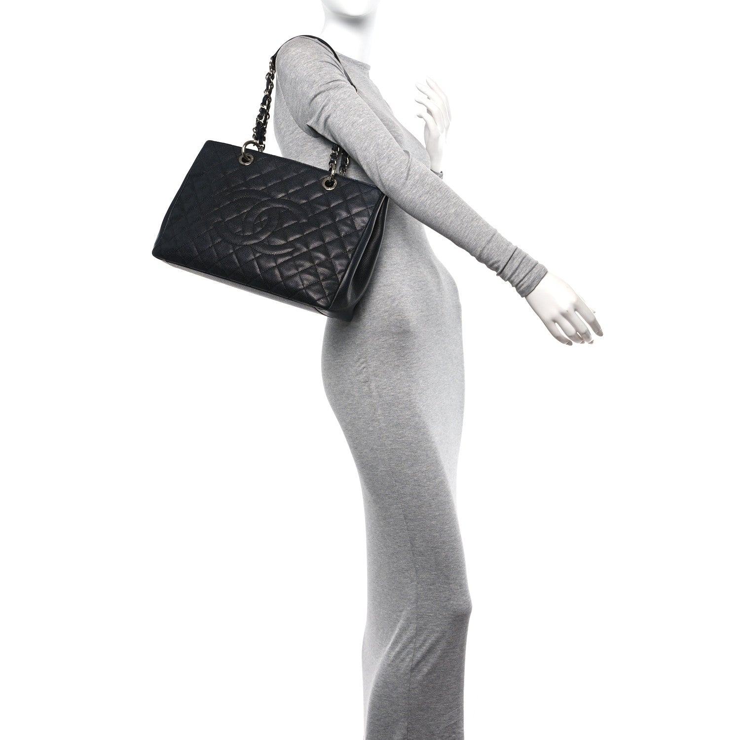 Chanel Caviar Quilted Grand Shopping Tote GST Black 2 of 12