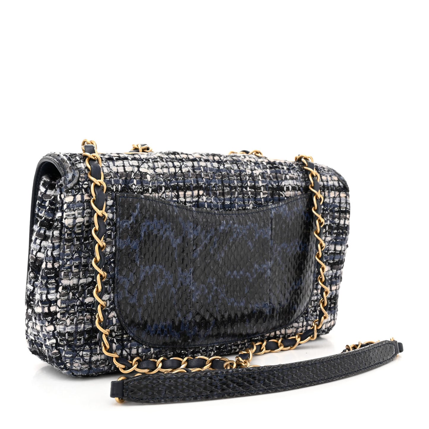 Tweed Snakeskin Quilted Medium CC Filigree Flap Multicolor