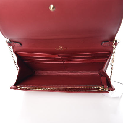 Valentino Garavani Vitello Rockstud Crossbody Wallet On Chain Rubino 5 of 8