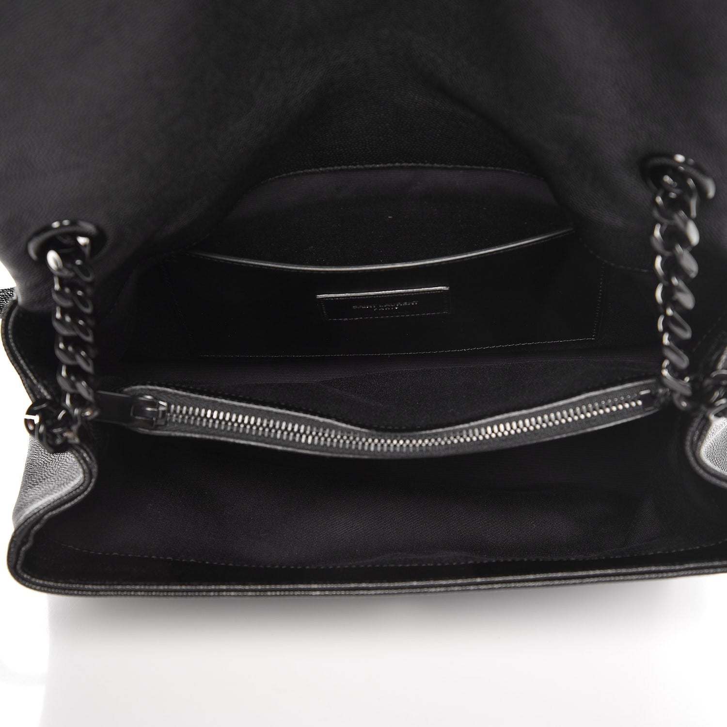 Saint Laurent Grain De Poudre Medium West Hollywood Monogram Fold-Over Black 5 of 7