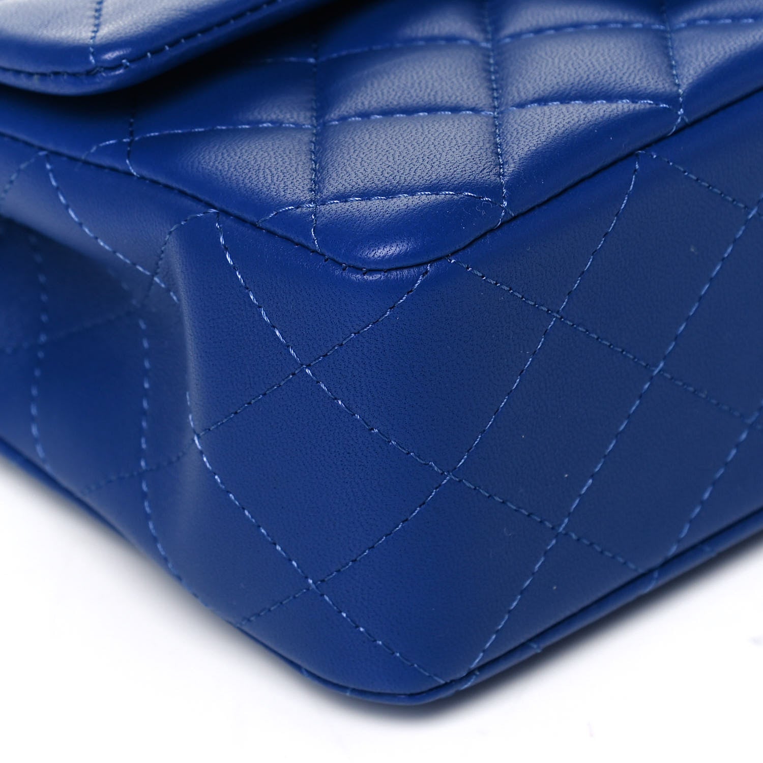 Chanel Lambskin Quilted Mini Top Handle Rectangular Flap Dark Blue 7 of 8