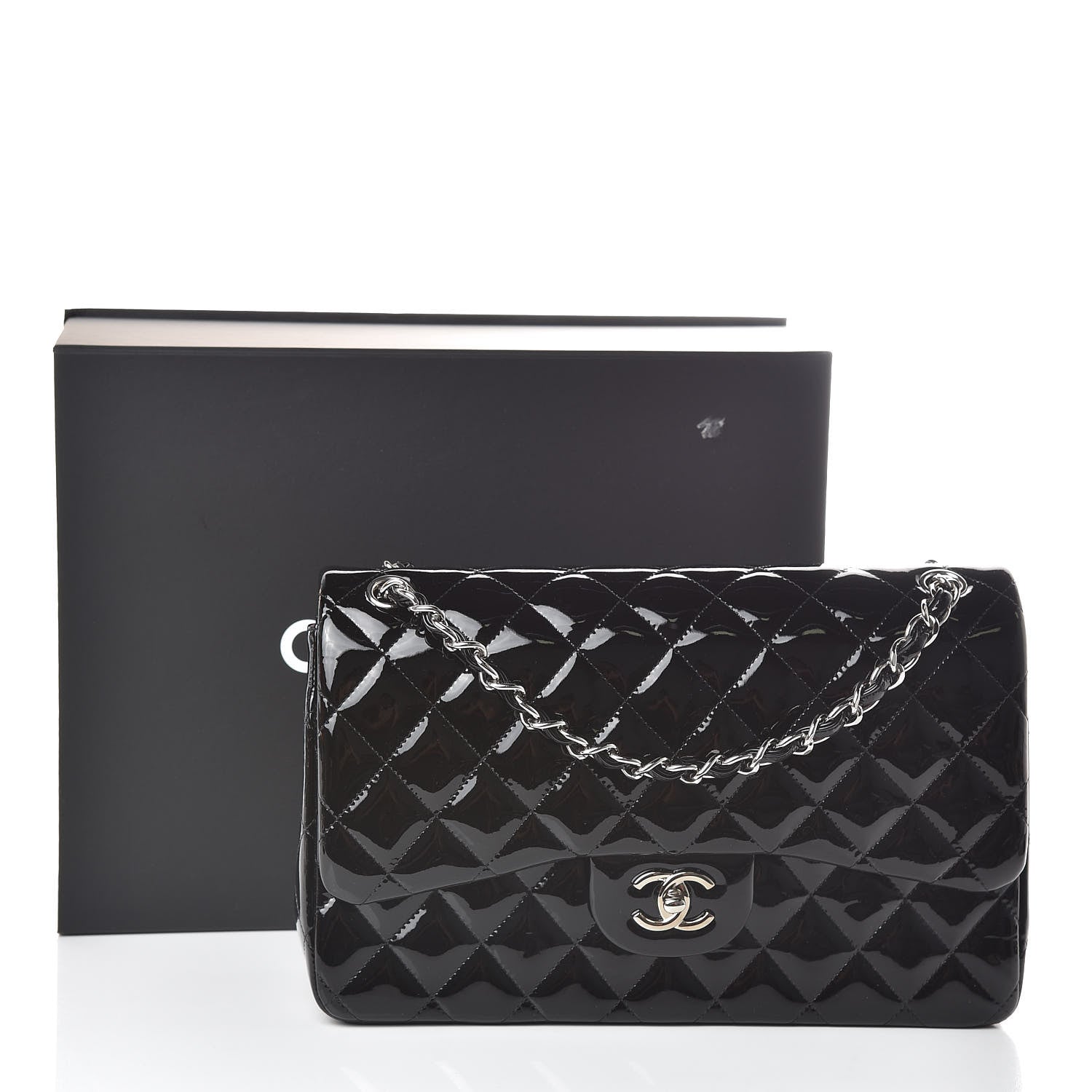 Chanel Patent Quilted Jumbo Double Flap Black 11 of 11